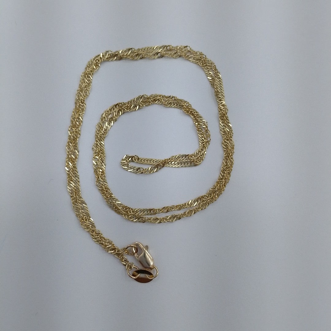 CADENAS TEJIDO MEDIO TZL ORO 14K 55 CM 3.1 GR (NUEVO)