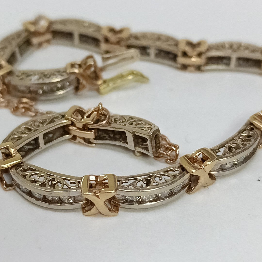 PULSERA ORO COMBINADO 14 K 14,50 GRMS (SEMINUEVO)