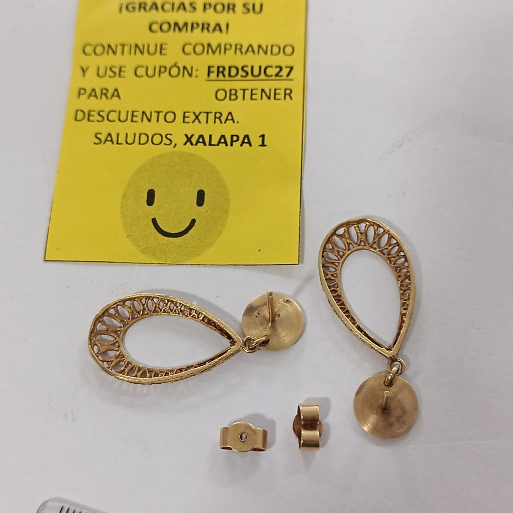 ARETES PAR ORO 18 K 6.3 GRMS (SEMINUEVO)