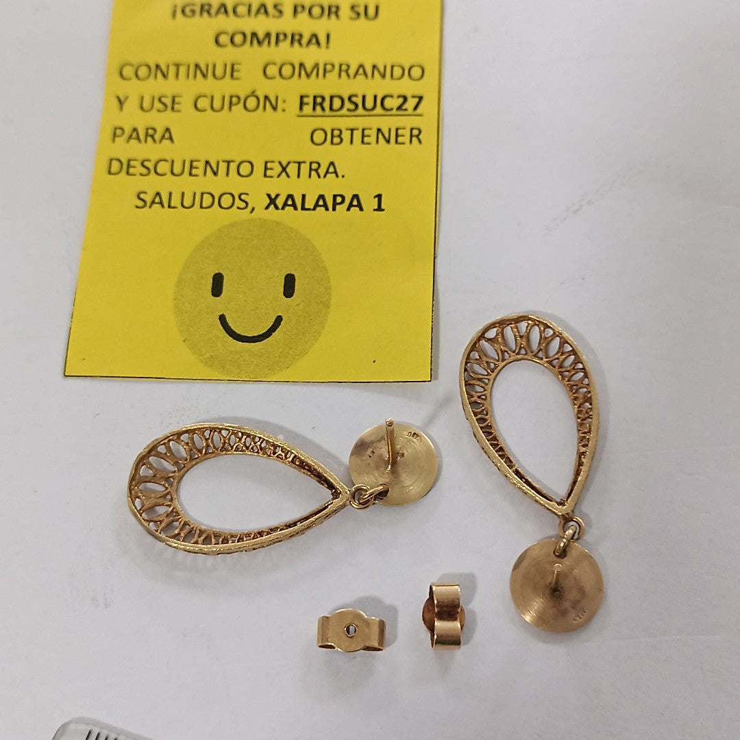 ARETES PAR ORO 18 K 6.3 GRMS (SEMINUEVO)