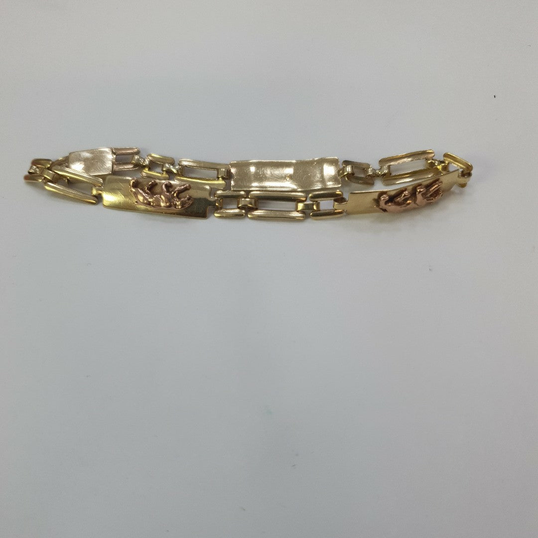 PULSERA ORO COMBINADO 10 K 9,00 GRMS (SEMINUEVO)
