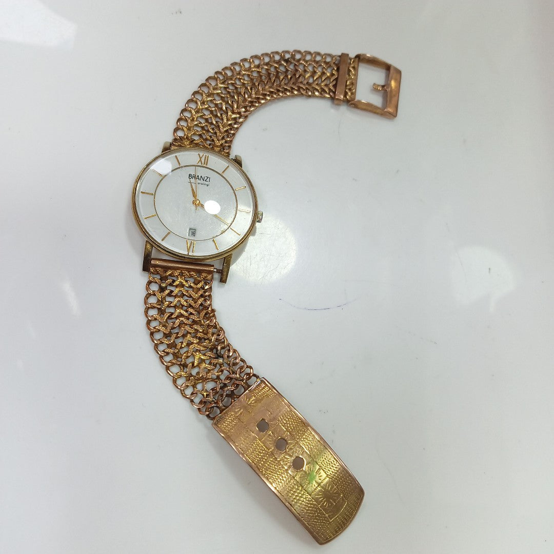 RELOJ CAJA ACERO PULSO ORO ORO 8 K 26.4 GRMS (SEMINUEVO)