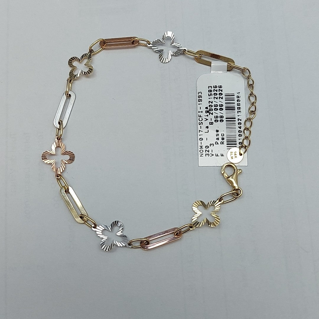 PULSERA ORO COMBINADO 14 K 3,80 GRMS (SEMINUEVO)