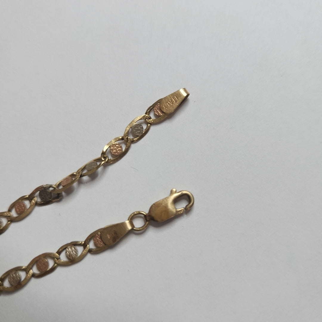 PULSERA ORO COMBINADO 14 K 3.4 GRMS (SEMINUEVO)
