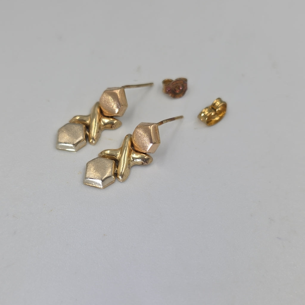 BROQUELES PAR ORO,ORO COMBINADO 10 K 1,80 GRMS (SEMINUEVO)