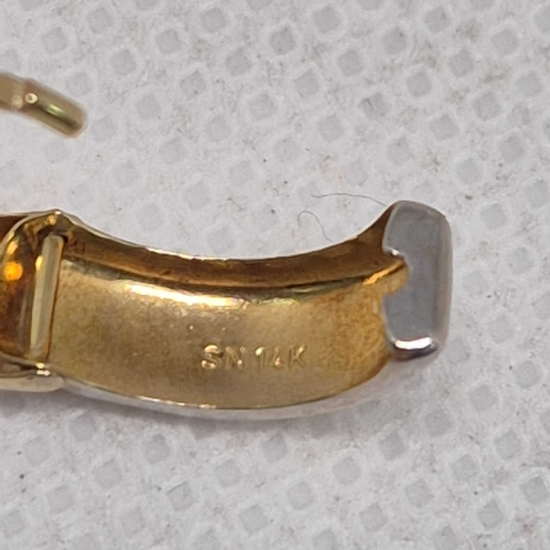 ARRACADAS PAR ORO COMBINADO 14 K 1,10 GRMS (SEMINUEVO)