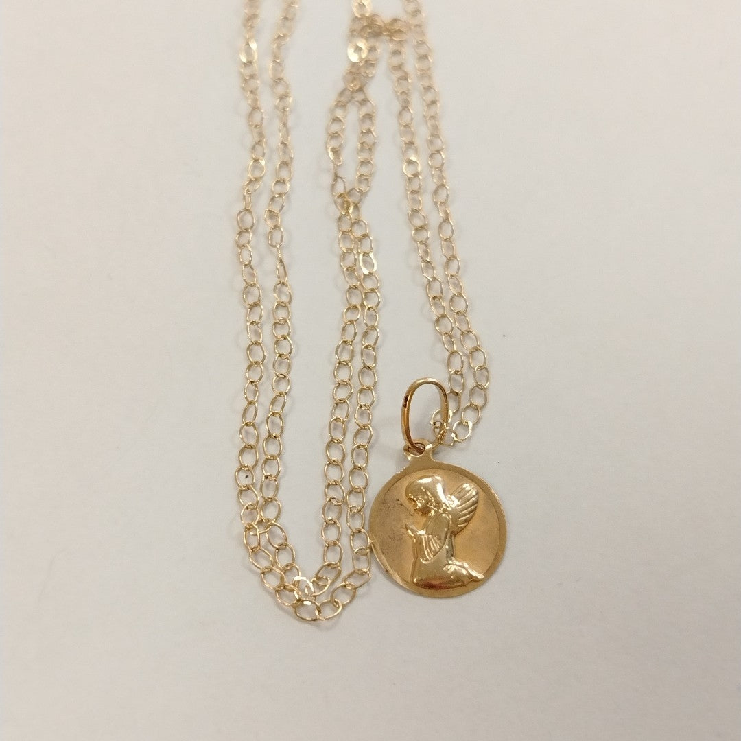 CADENA,MEDALLA RELIGIOSA ORO 14 K 1,60 GRMS (SEMINUEVO)