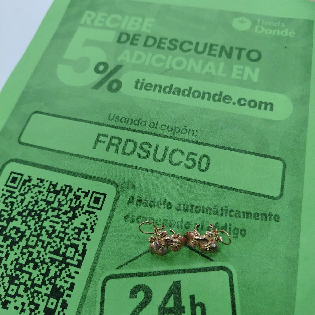 ARETES PAR ORO, ORO COMBINADO 14 K 6.3 GRMS (SEMINUEVO)