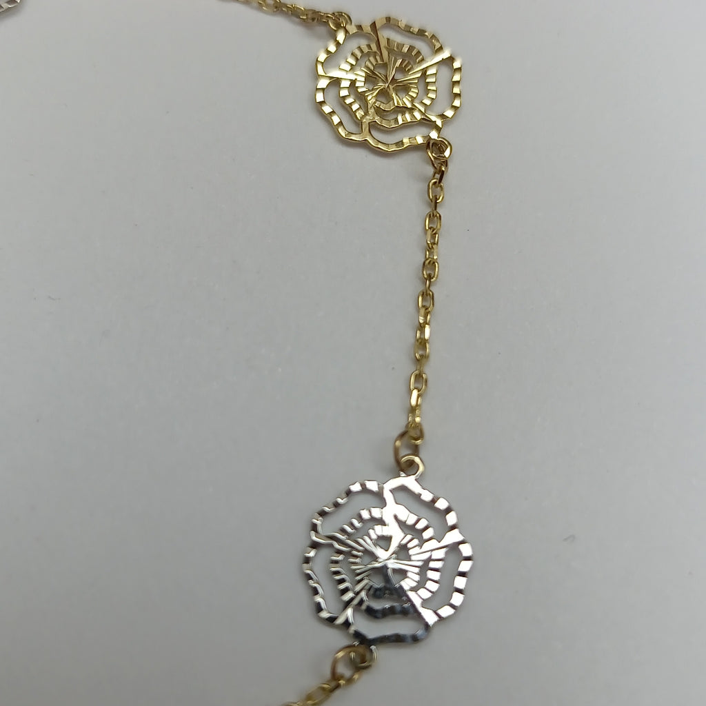 PULSERAS TEJIDO ESPECIAL C/DIJE ORO 10K 18 CM 1.4 GR (NUEVO)