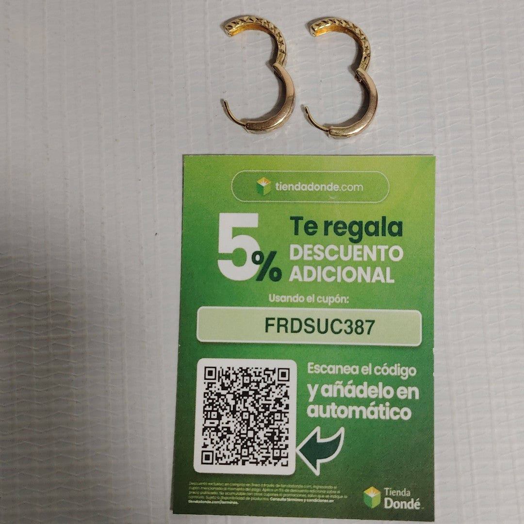 ARRACADAS PAR ORO 14 K 1,50 GRMS (SEMINUEVO)
