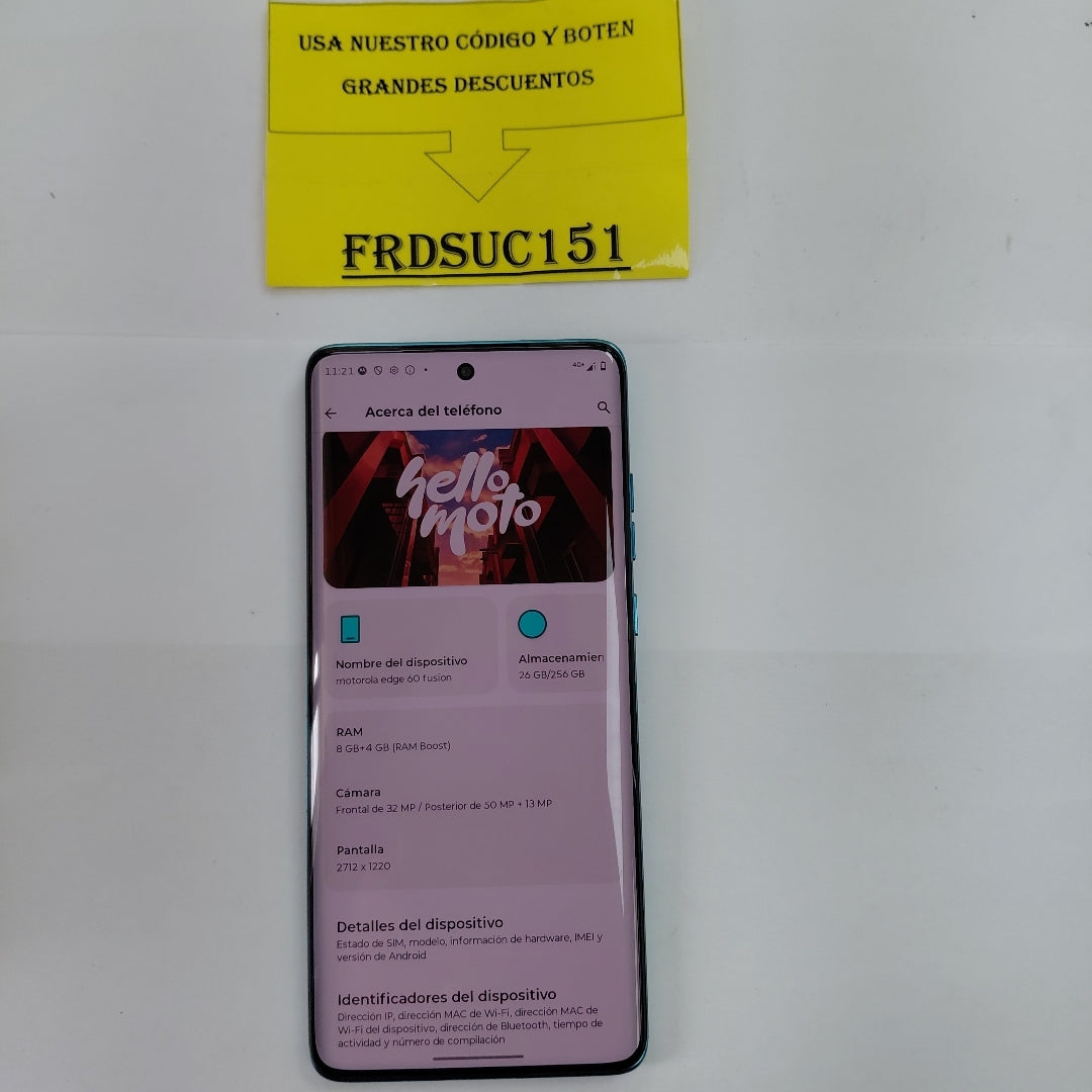 CELULAR MOTOROLA EDGE 60 FUSION XT2503-1 (2025) 256 GB 8 GB RAM (SEMINUEVO)