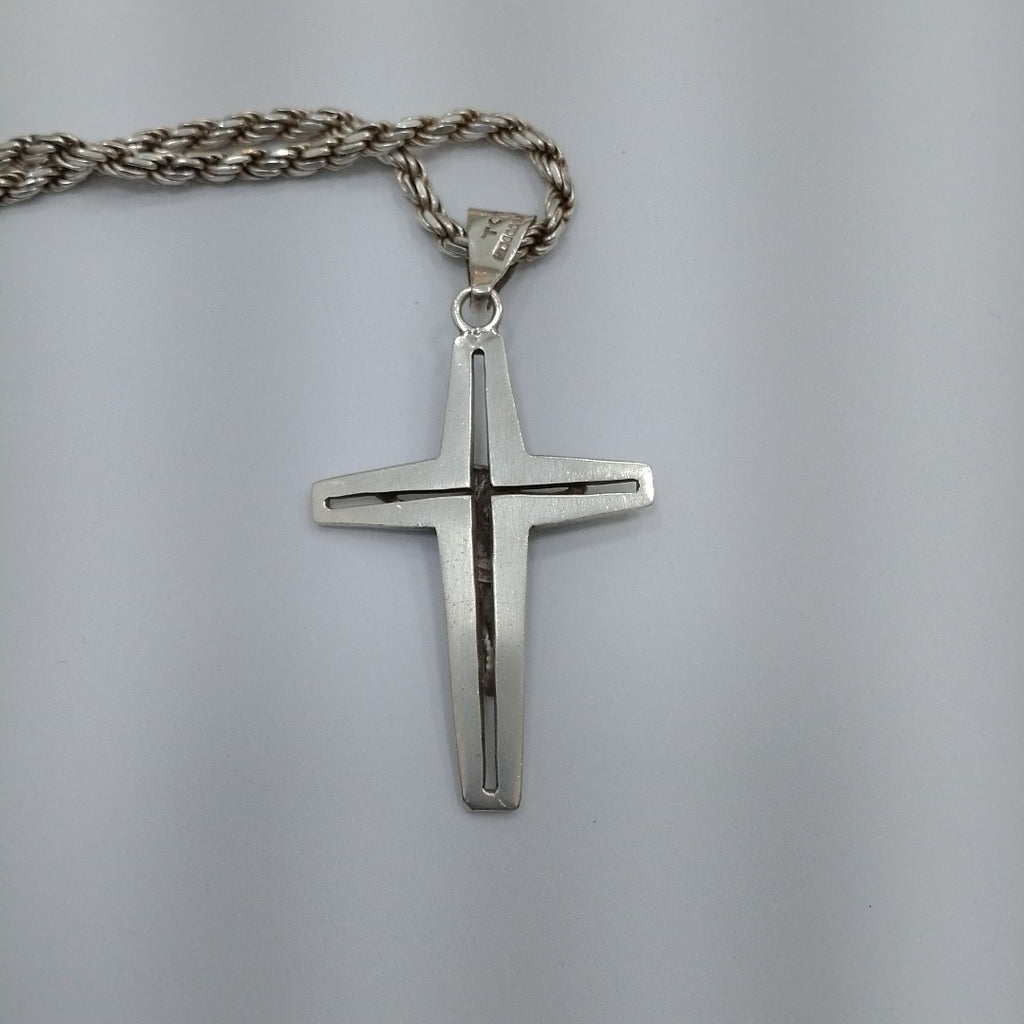 CADENA, CRUCIFIJO PLATA 38.7 GRMS (SEMINUEVO)