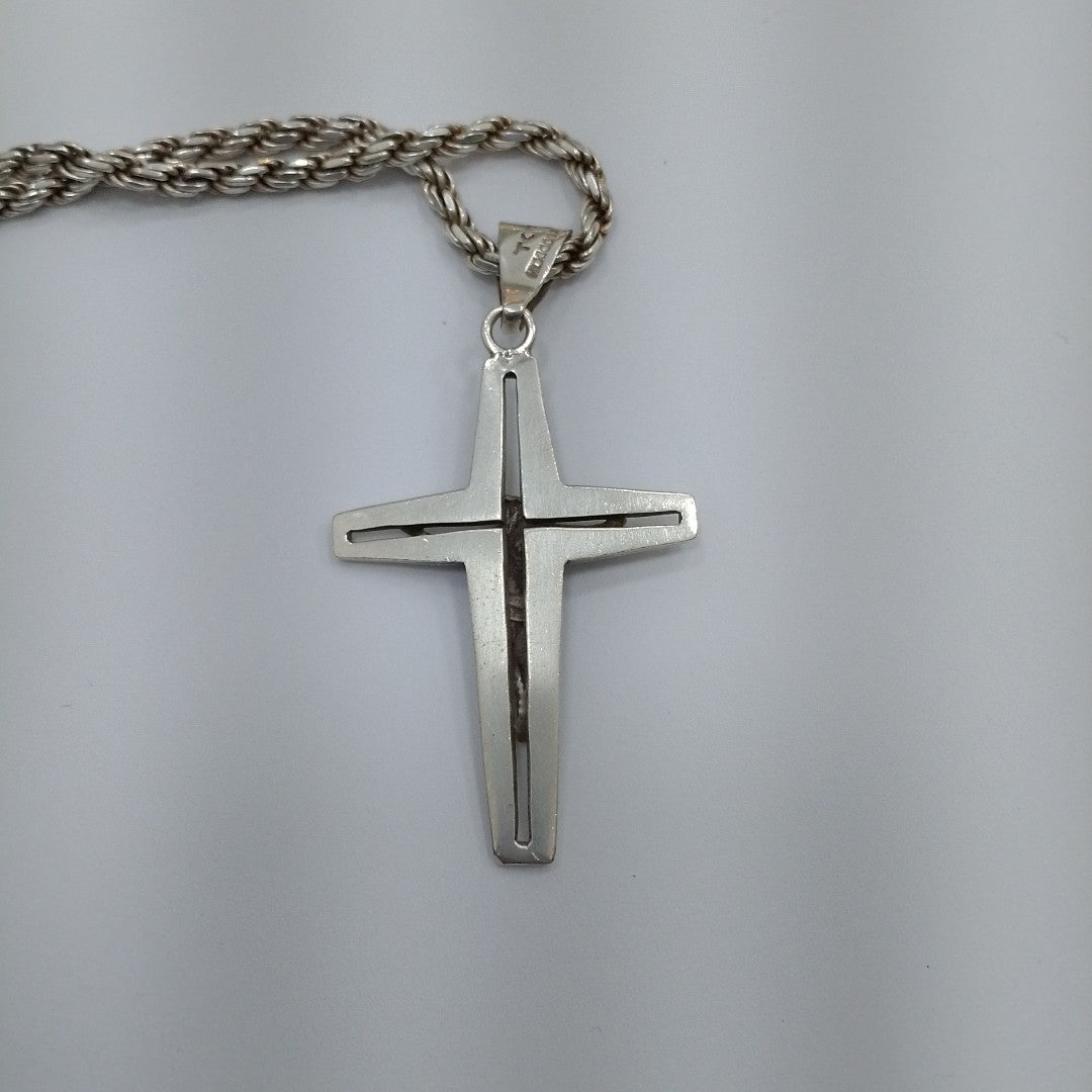 CADENA, CRUCIFIJO PLATA 38.7 GRMS (SEMINUEVO)