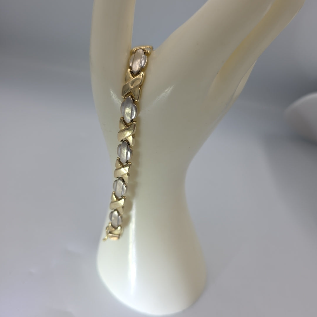 PULSERA ORO, ORO COMBINADO 14 K 10.9 GRMS (SEMINUEVO)