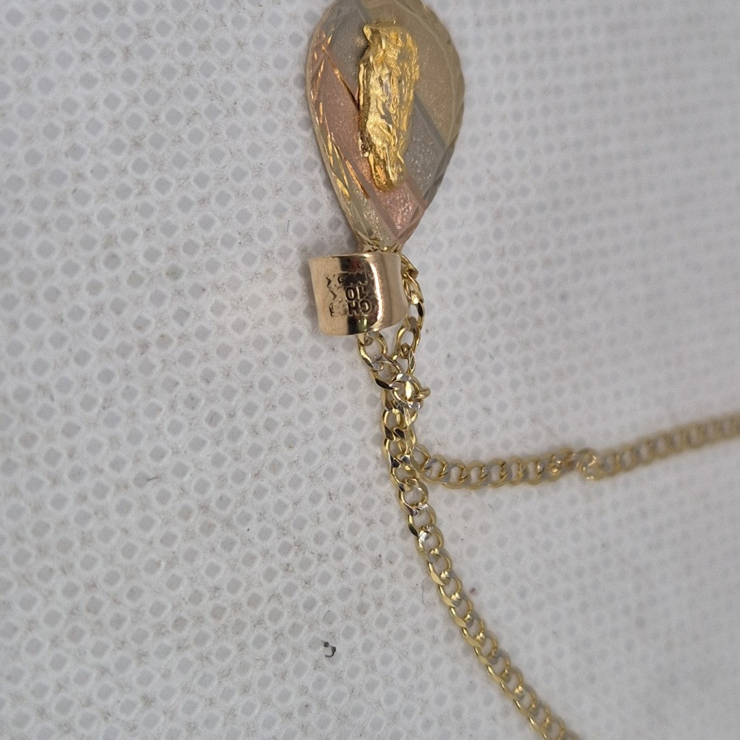 CADENA, MEDALLA RELIGIOSA ORO 10 K 2.4 GRMS (SEMINUEVO)