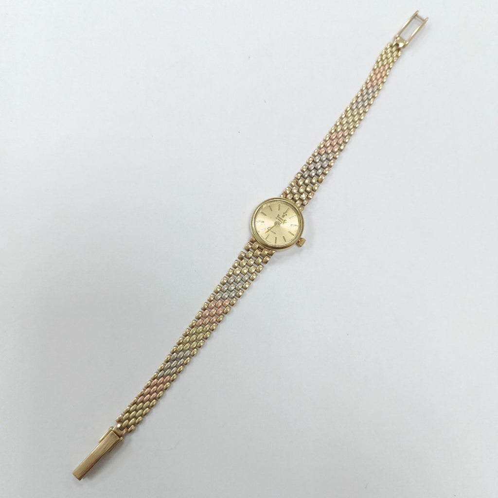 RELOJ CAJA Y PULSO ORO ORO 14 K 9.6 GRMS (SEMINUEVO)