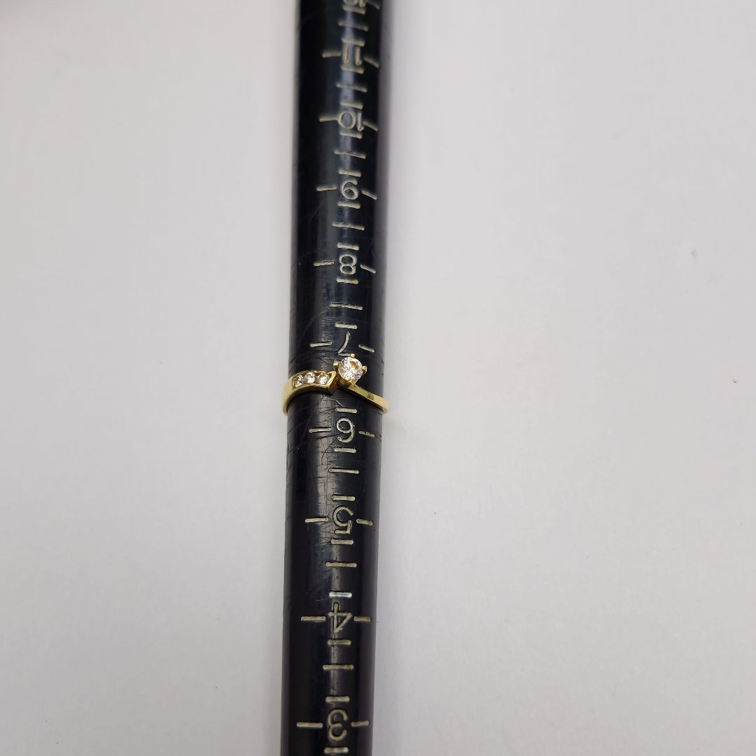 ANILLITO,SOLITARIO ORO 10 K 1,60 GRMS (SEMINUEVO)