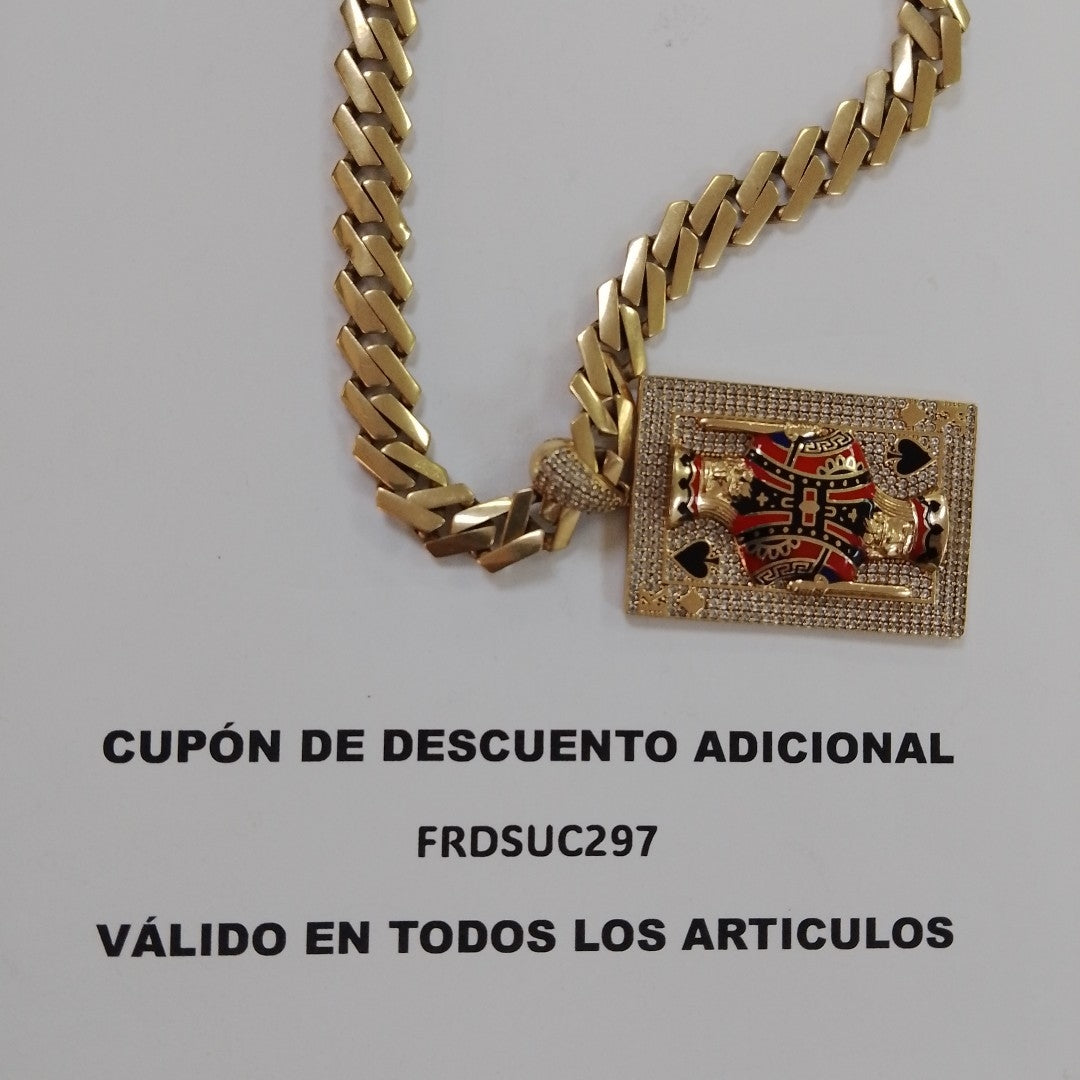 CADENA, DIJE ORO 14 K 43.5 GRMS (SEMINUEVO)