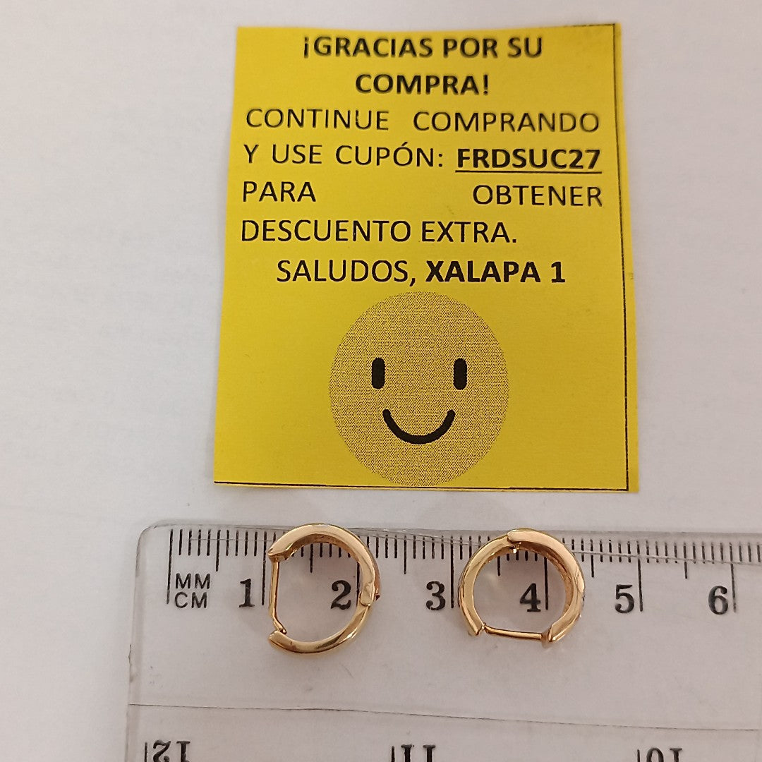 ARRACADAS PAR ORO, ORO COMBINADO 14 K 1.3 GRMS (SEMINUEVO)