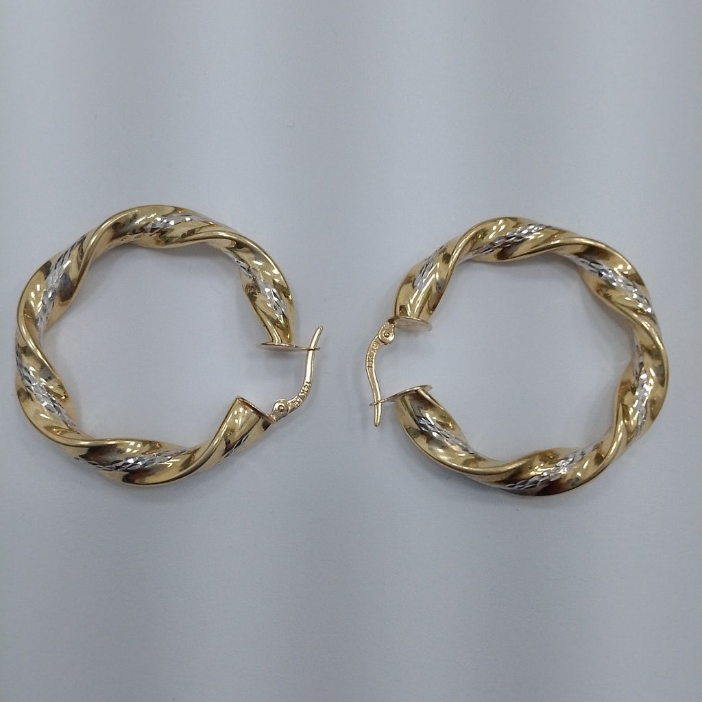 ARRACADAS PAR ORO COMBINADO 14 K 5,00 GRMS (SEMINUEVO)