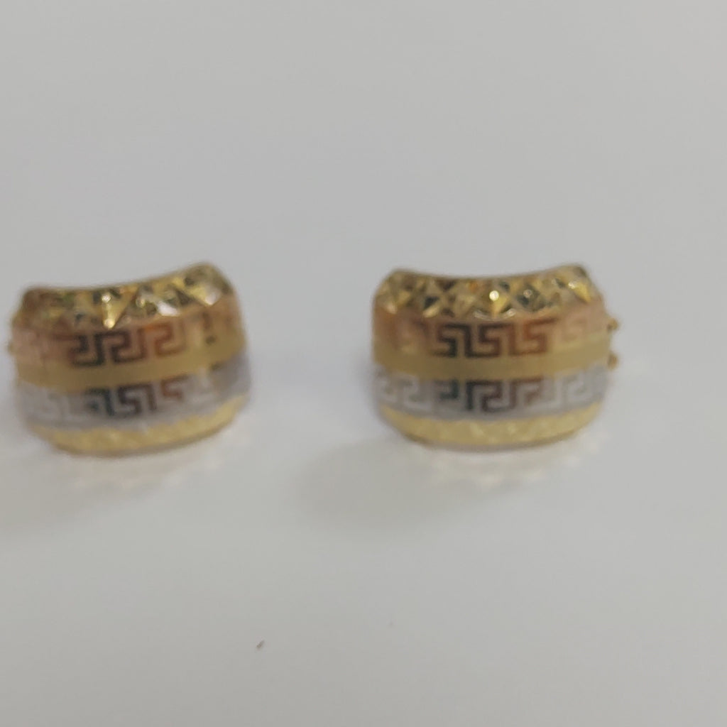 ARRACADAS PAR ORO COMBINADO 14 K 2.9 GRMS (SEMINUEVO)