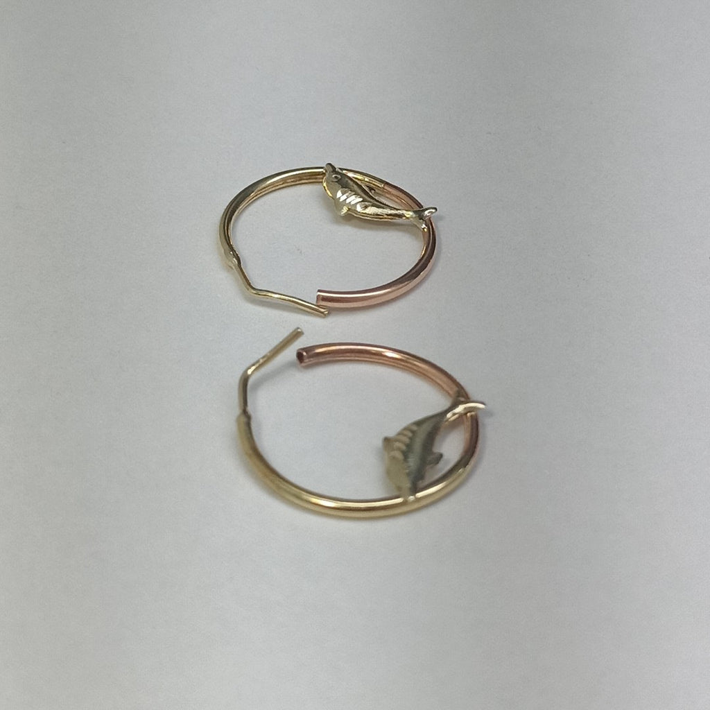 ARETES PAR ORO COMBINADO 10 K 1,60 GRMS (SEMINUEVO)