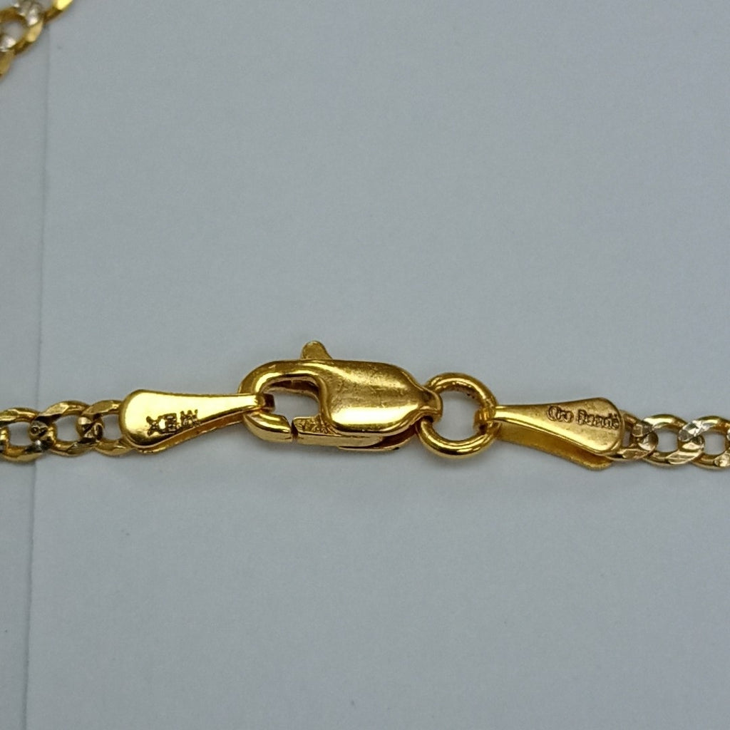 PULSERAS BARBADA DIAMANTADA ORO 14K 18 CM 2.2 GR (NUEVO)