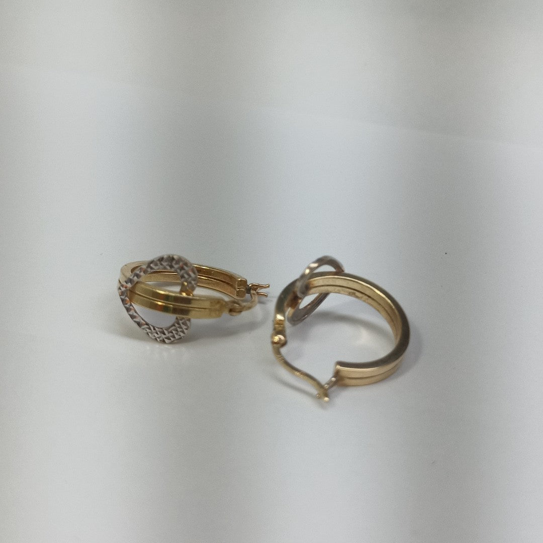 ARRACADAS PAR ORO COMBINADO 14 K 2,60 GRMS (SEMINUEVO)