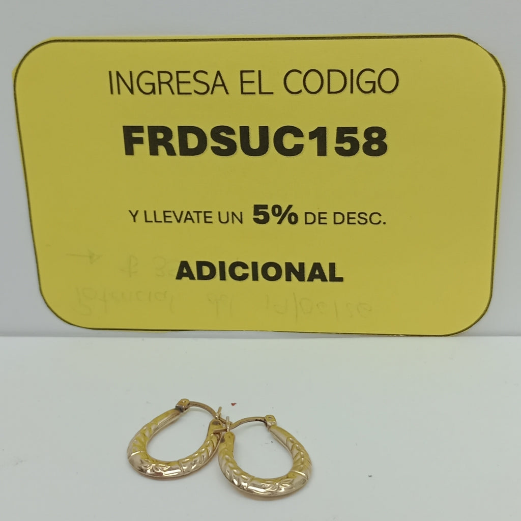 ARETES PAR ORO 10 K 1,30 GRMS (SEMINUEVO)
