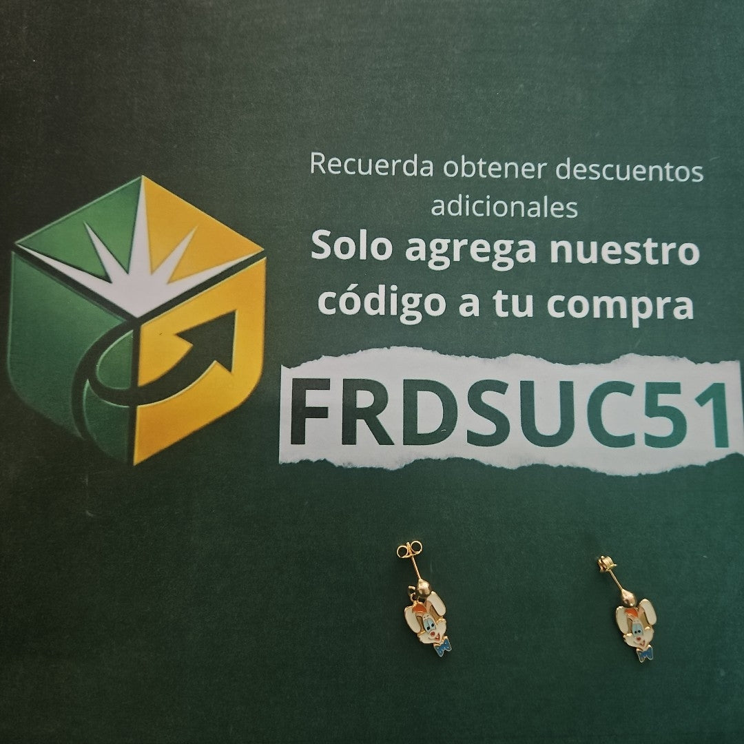 BROQUELES PAR ORO 14 K 3.5 GRMS (SEMINUEVO)
