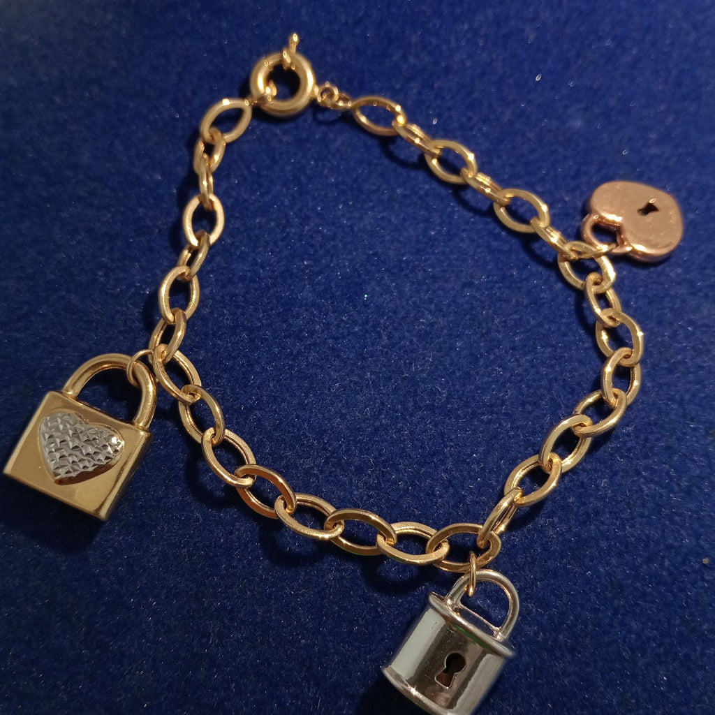 PULSERA ORO COMBINADO 14 K 6.4 GRMS (SEMINUEVO)