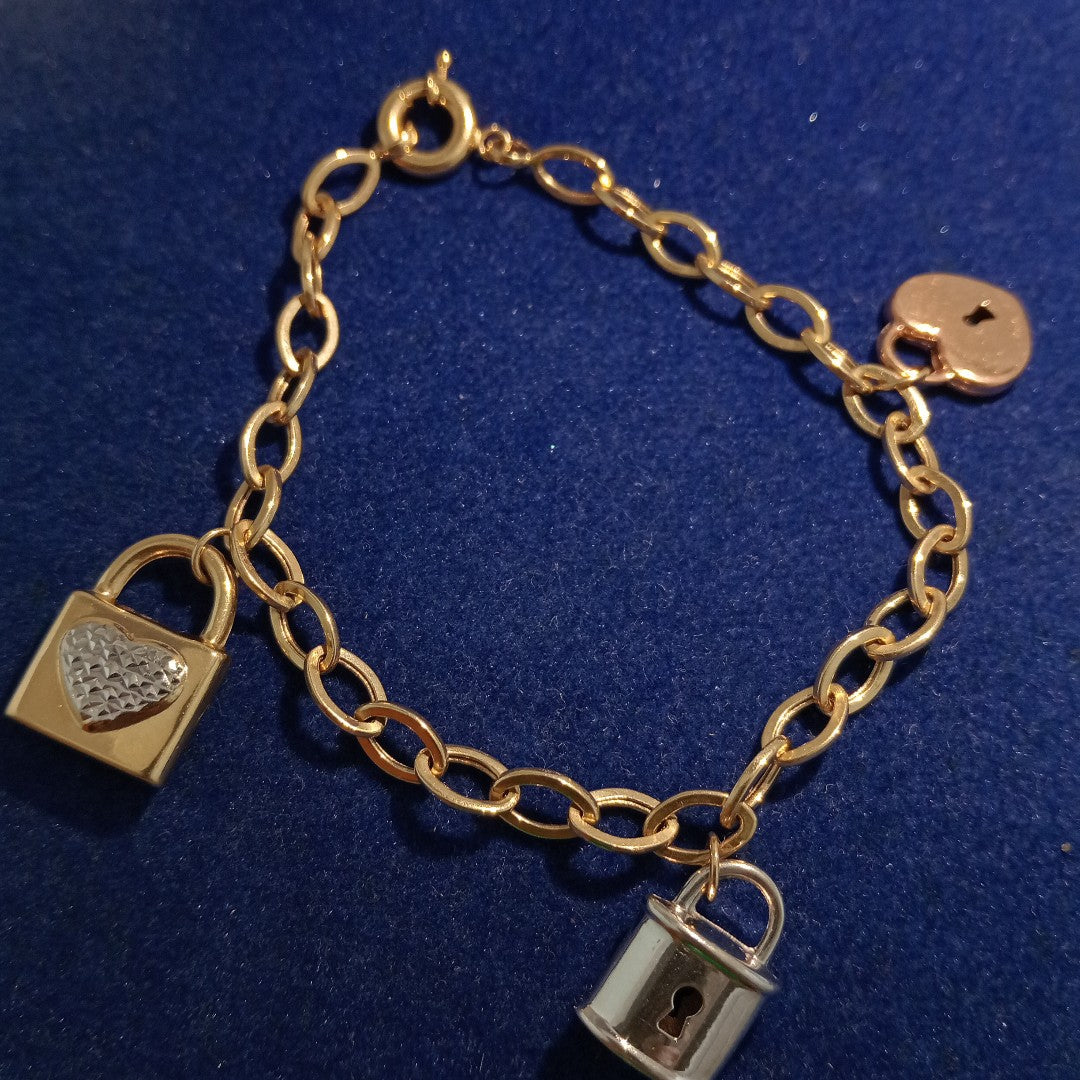PULSERA ORO COMBINADO 14 K 6.4 GRMS (SEMINUEVO)