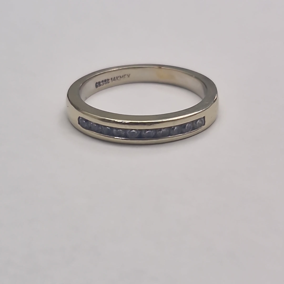 ANILLITO,MEDIA CHURUMBELA ORO BLANCO 14 K 2,90 GRMS (SEMINUEVO)