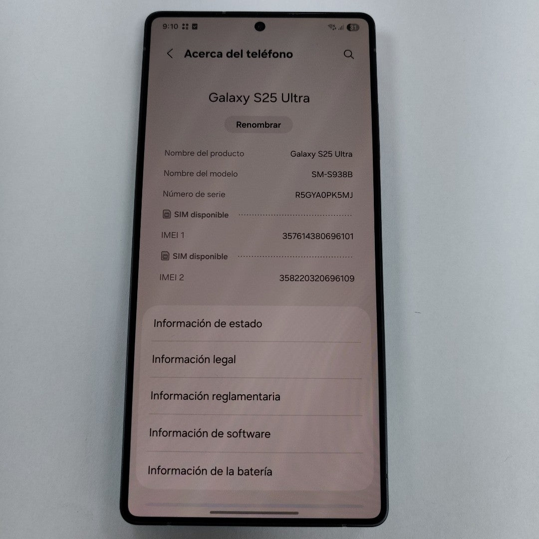 CELULAR SAMSUNG GALAXY S25 ULTRA SM-S938B (2025) 1 TB 12 GB RAM (SEMINUEVO)