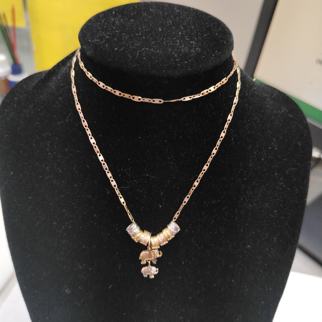 CADENA, DIJE ORO, RODIADO 14 K 3.8 GRMS (SEMINUEVO)