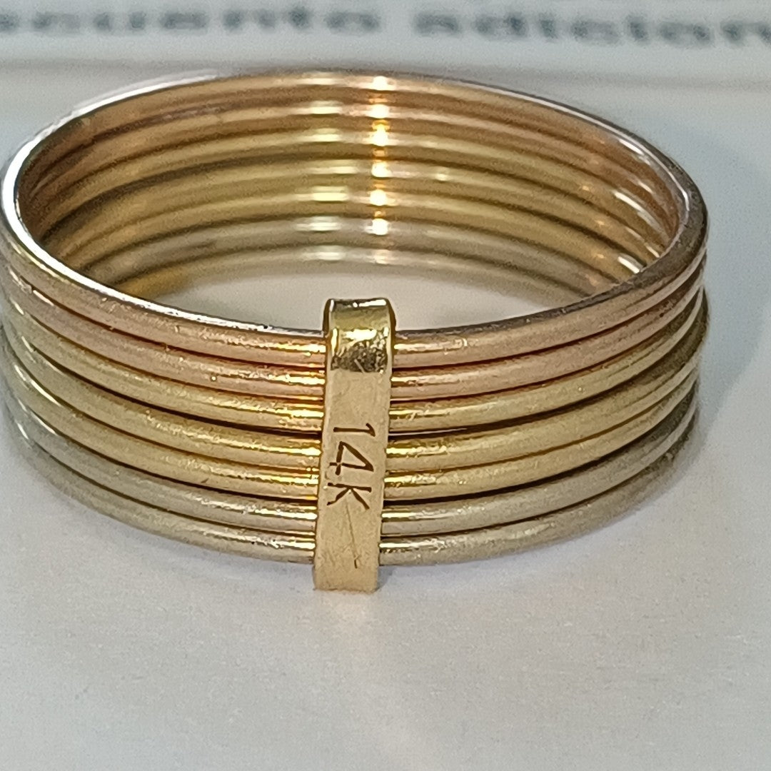 ARGOLLA ORO, ORO COMBINADO 14 K 4 GRMS (SEMINUEVO)