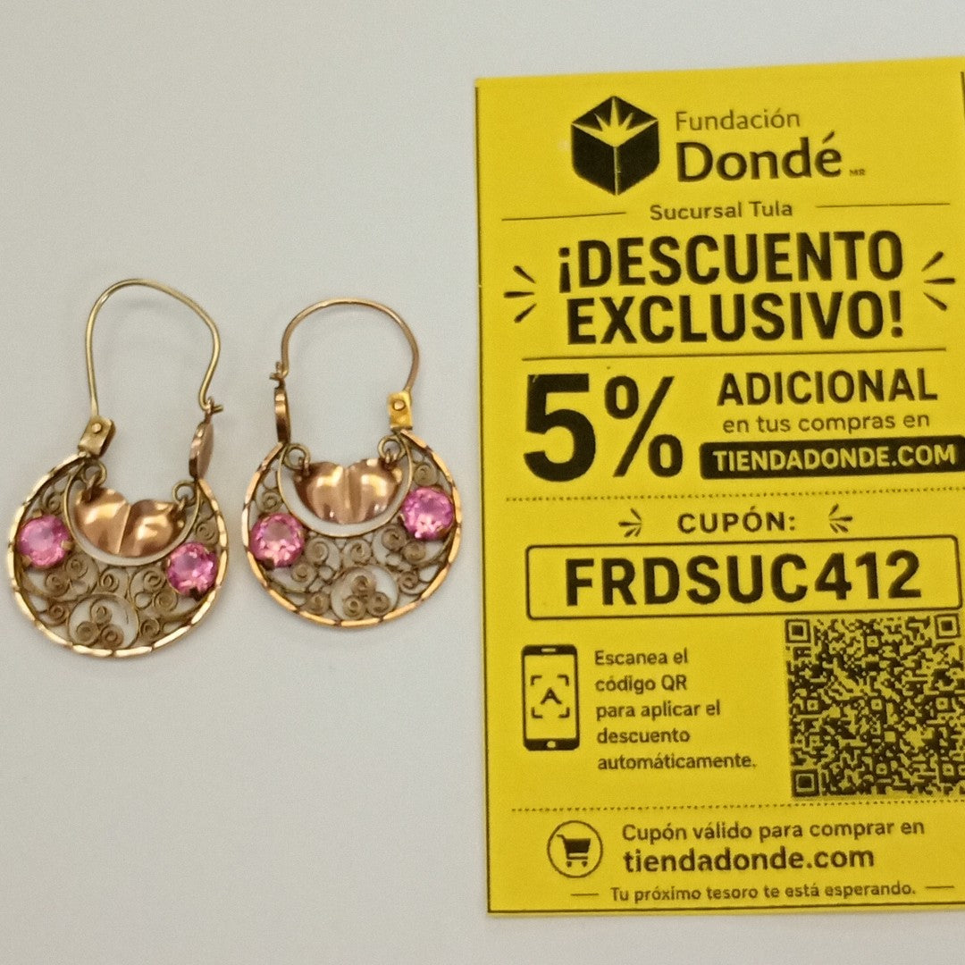 ARETES PAR ORO 8 K 4,00 GRMS (SEMINUEVO)