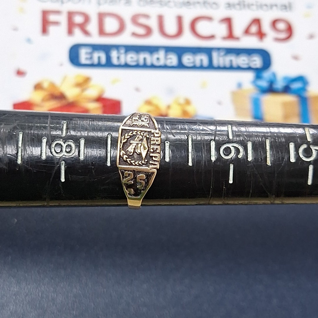 ANILLO DE GRADUACIÓN ORO 8 K 1 GRMS (SEMINUEVO)