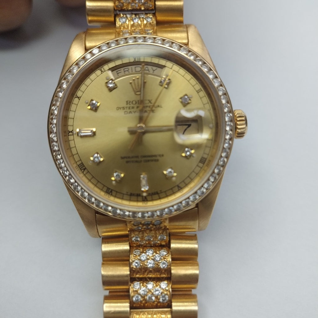 RELOJ CAJA ACERO PULSO ORO ORO 18 K 139.9 GRMS (SEMINUEVO)