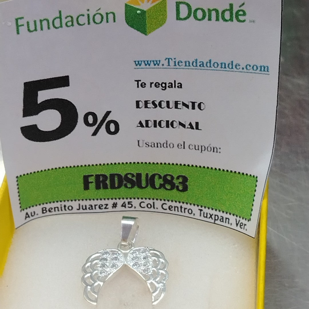 DIJE ALAS C/CIRCONIAS PLATA .925 2.3 GR (NUEVO)