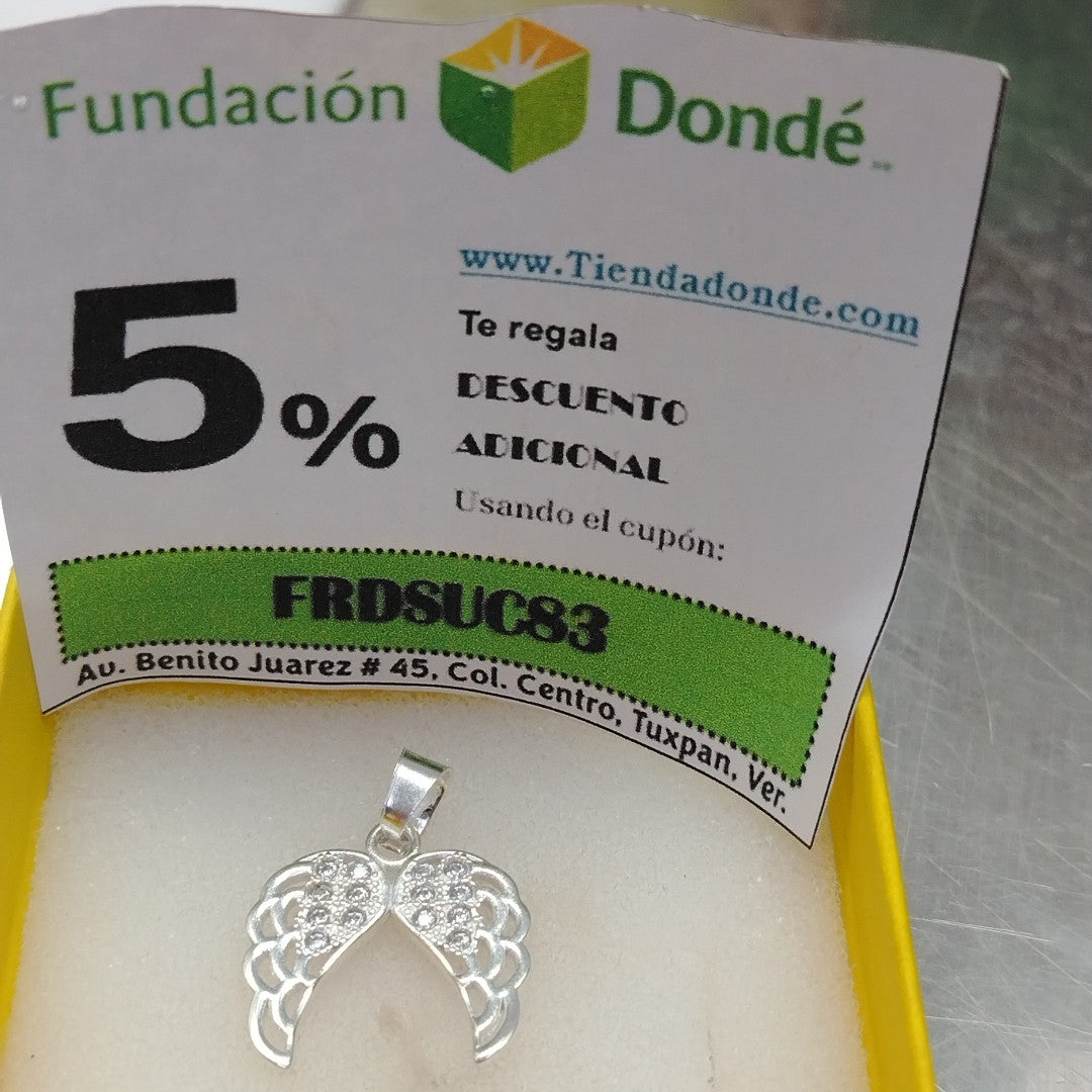 DIJE ALAS C/CIRCONIAS PLATA .925 2.3 GR (NUEVO)