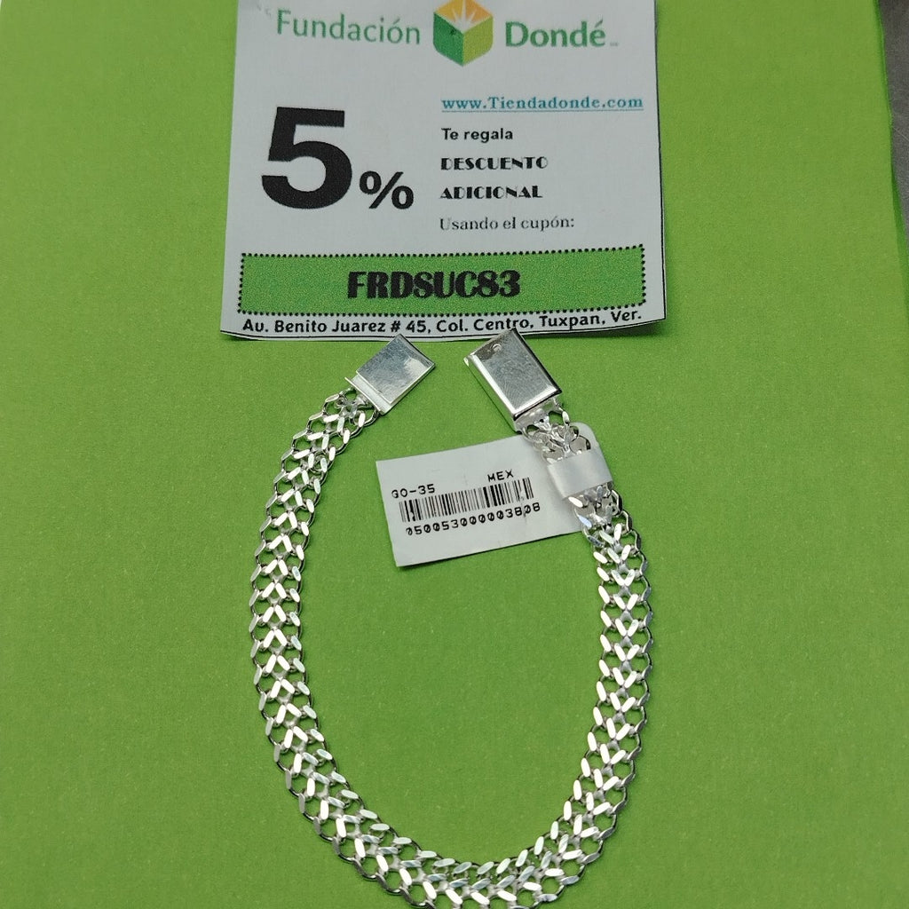 PULSERA TEJIDO CHINO PLATA .925 18 CM 7.7 GR (NUEVO)