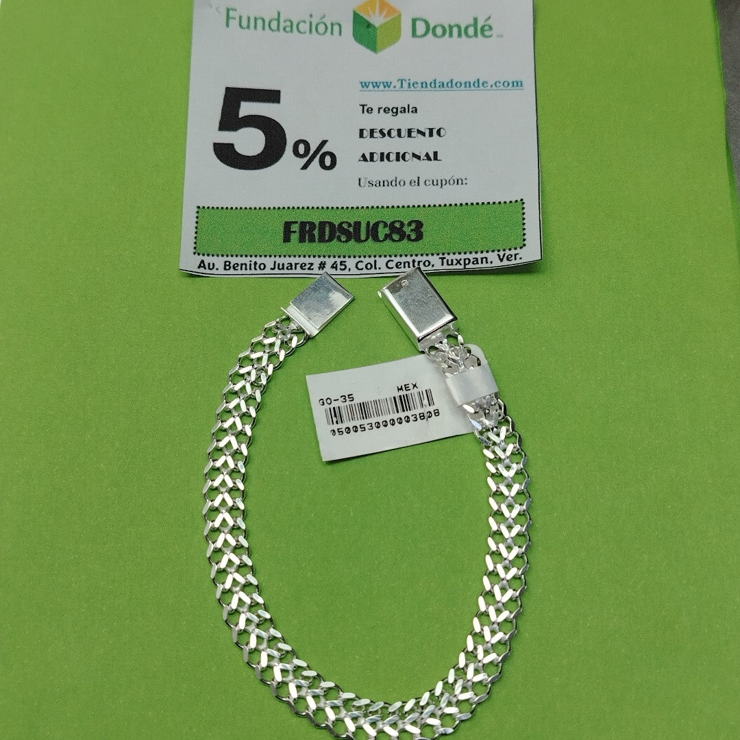 PULSERA TEJIDO CHINO PLATA .925 18 CM 7.7 GR (NUEVO)