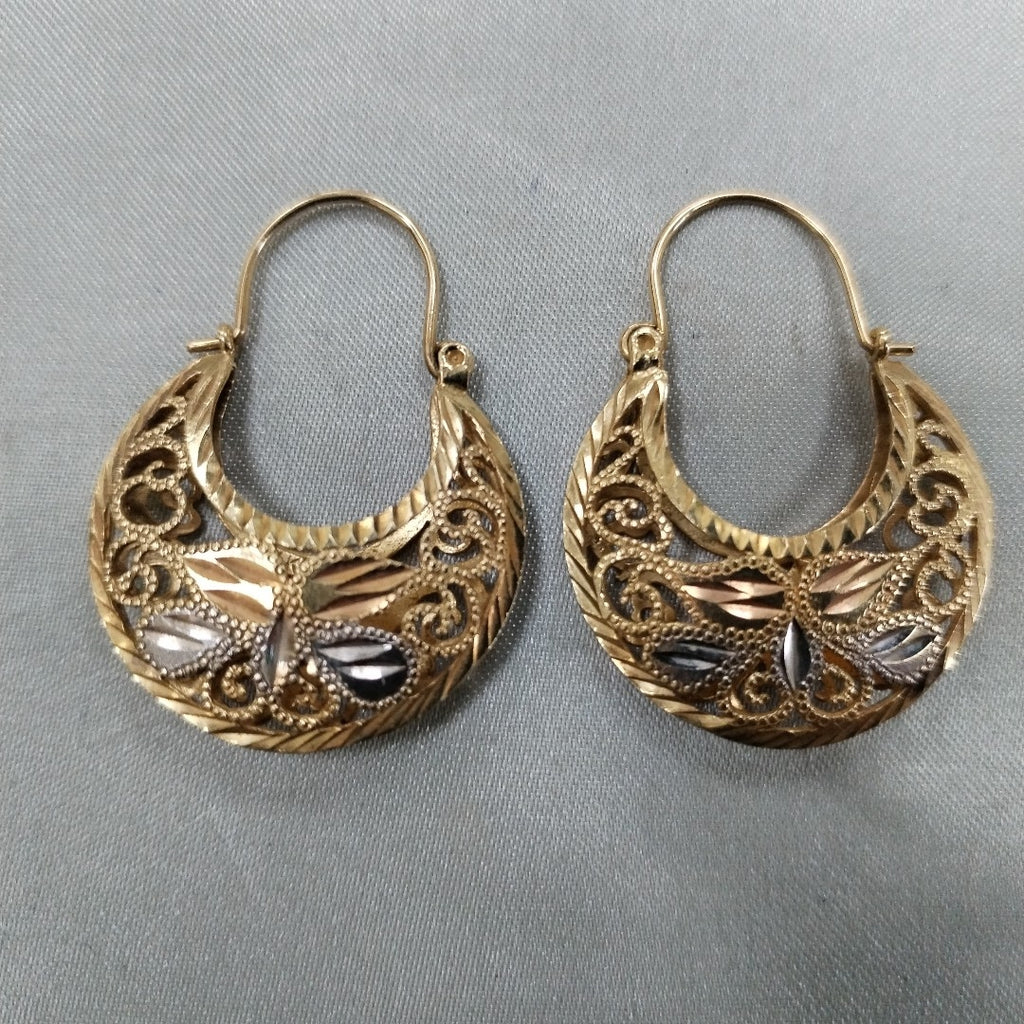 ARETES PAR ORO, ORO COMBINADO 14 K 7.6 GRMS (SEMINUEVO)
