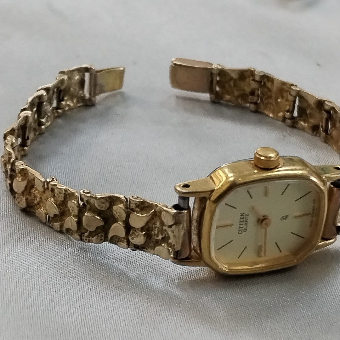 RELOJ CAJA ACERO PULSO ORO ORO 10 K 15.5 GRMS (SEMINUEVO)