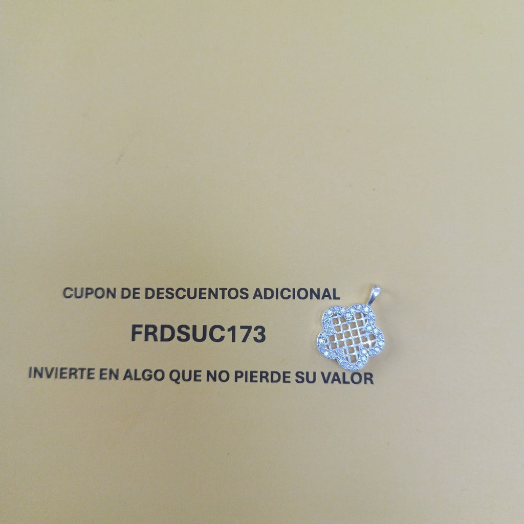 DIJE FLOR CON CIRCONIAS PLATA .925 1.7 GR (NUEVO)