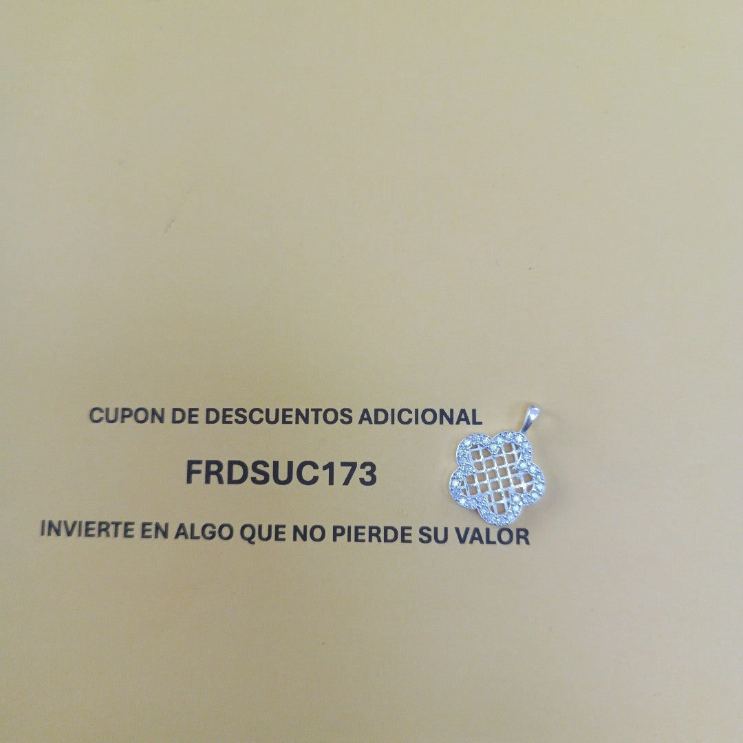 DIJE FLOR CON CIRCONIAS PLATA .925 1.7 GR (NUEVO)