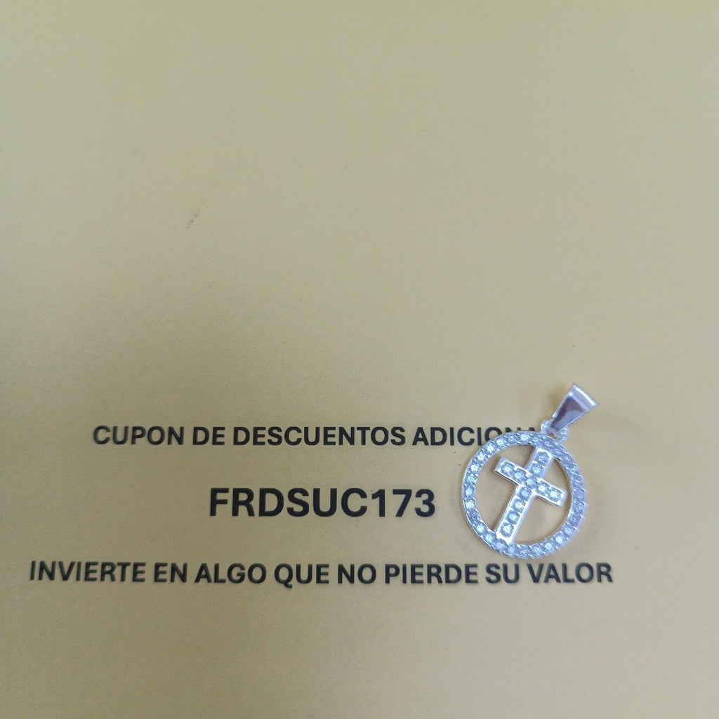 DIJE CRUZ C/CIRCONIAS PLATA .925 2.5 GR (NUEVO)