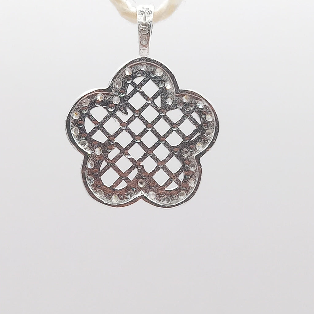 DIJE FLOR CON CIRCONIAS PLATA .925 1.8 GR (NUEVO)