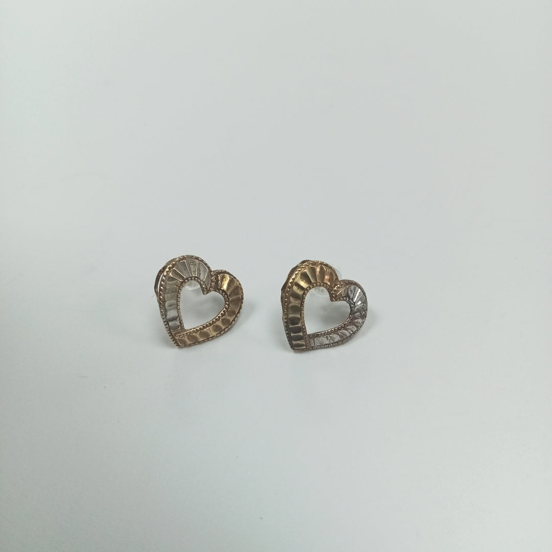 ARETES PAR ORO COMBINADO 8 K 0,90 GRMS (SEMINUEVO)